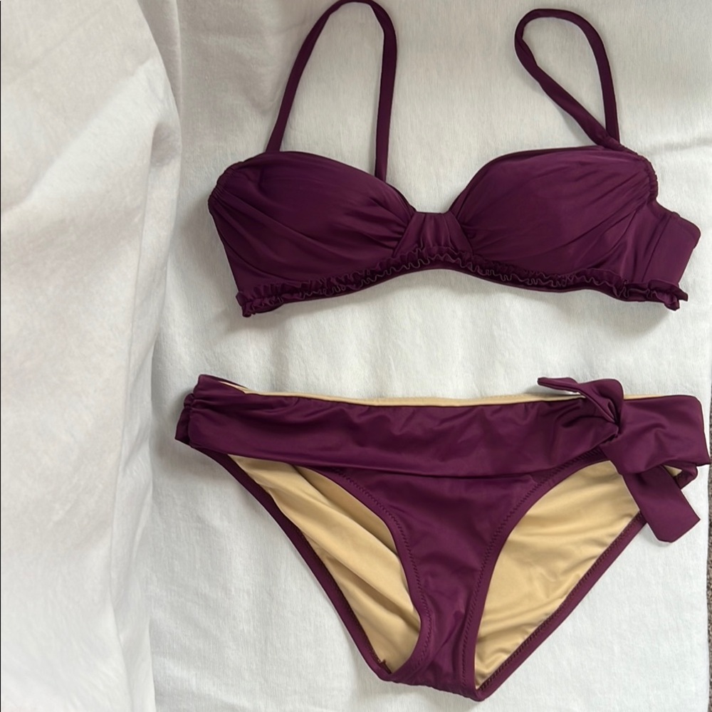 J. Crew Plum Purple Two-Piece Bikini Set